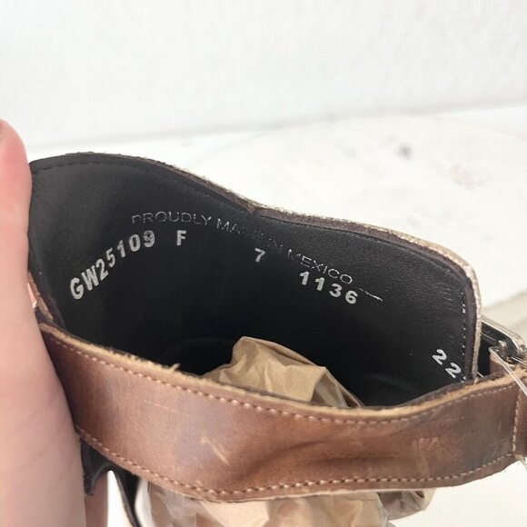 New Lane HIGH NOON Womens Cowboy Booties Sz 7 Putty Western Cowgirl Short Boots - Picture 9 of 11